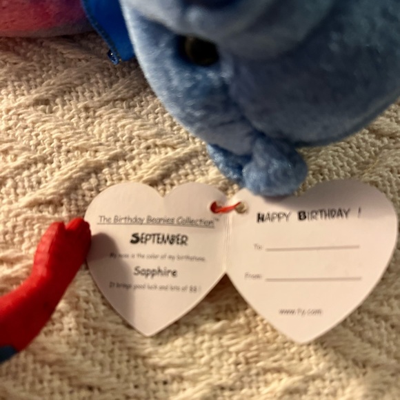 September The Birthday Bear TY Beanie Baby - Picture 2 of 3